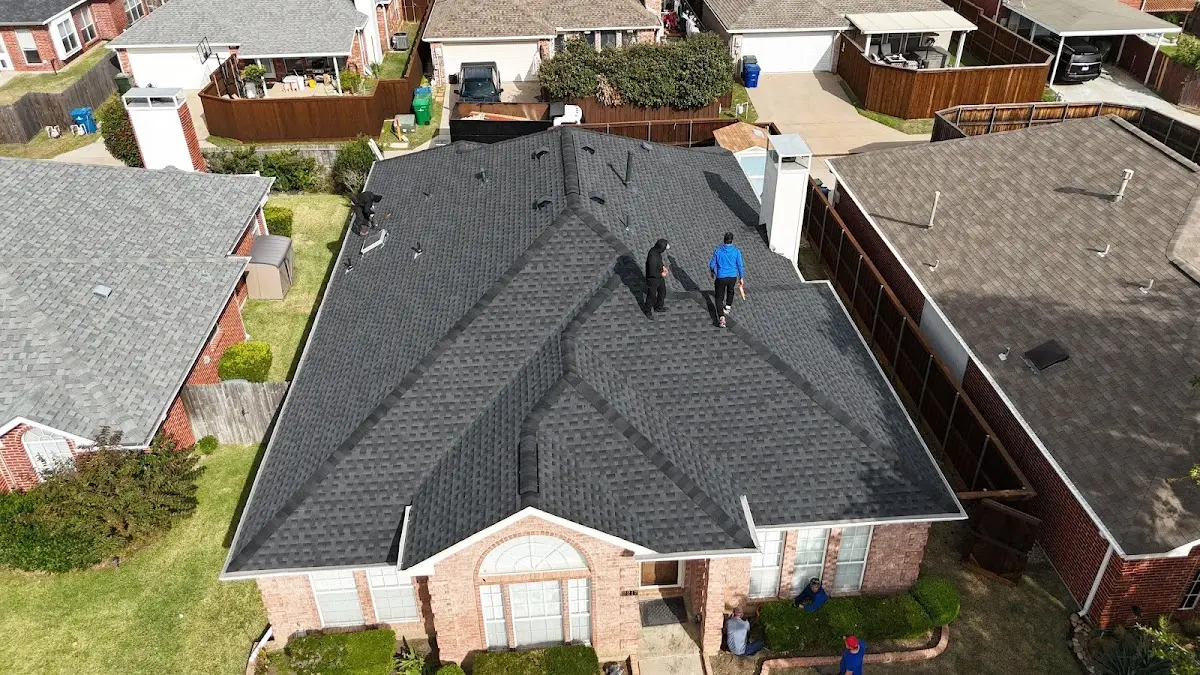 Slate & Tile Roof Repair work in progress on a Little Elm property